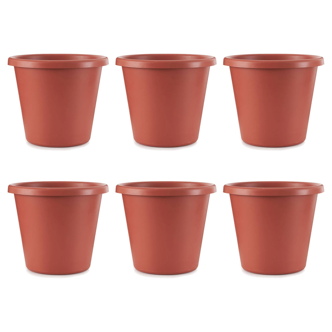 The HC Companies 20 In Plastic Classic Flower Pot Planter, Terra Cotta (6 Pack)