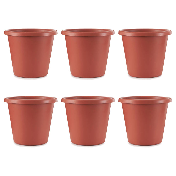 The HC Companies 20 In Plastic Classic Flower Pot Planter, Terra Cotta (6 Pack)