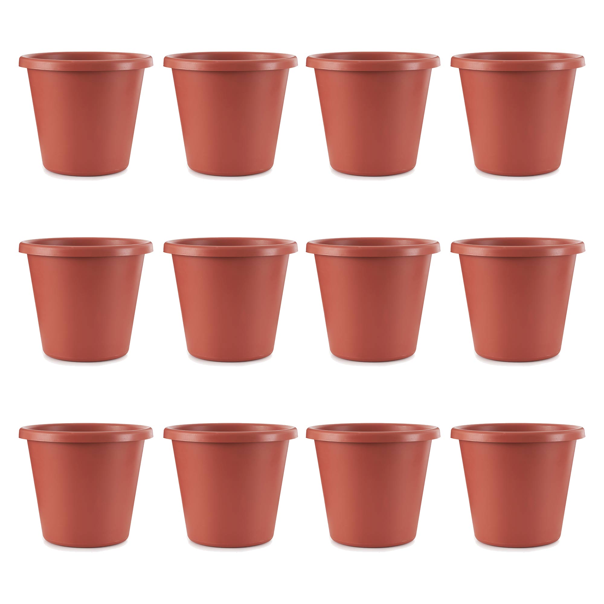 The HC Companies 20 In Plastic Classic Flower Pot Planter, Terra Cotta (12 Pack) - VMInnovations