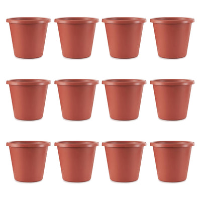 The HC Companies 20 In Plastic Classic Flower Pot Planter, Terra Cotta (12 Pack) - VMInnovations