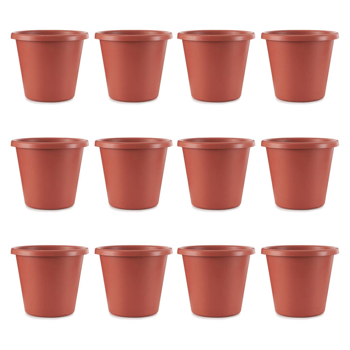 The HC Companies 20 In Plastic Classic Flower Pot Planter, Terra Cotta (12 Pack)