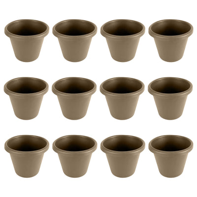 The HC Companies 16 Inch Plastic Classic Flower Pot Planter, Beige (12 Pack)