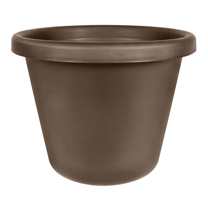 The HC Companies 24 Inch Plastic Classic Flower Pot Planter, Brown (4 Pack)