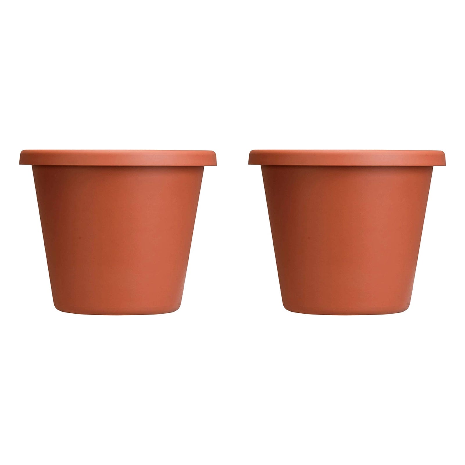 The HC Companies 12 In Plastic Classic Flower Pot Planter, Terra Cotta (2 Pack) - VMInnovations