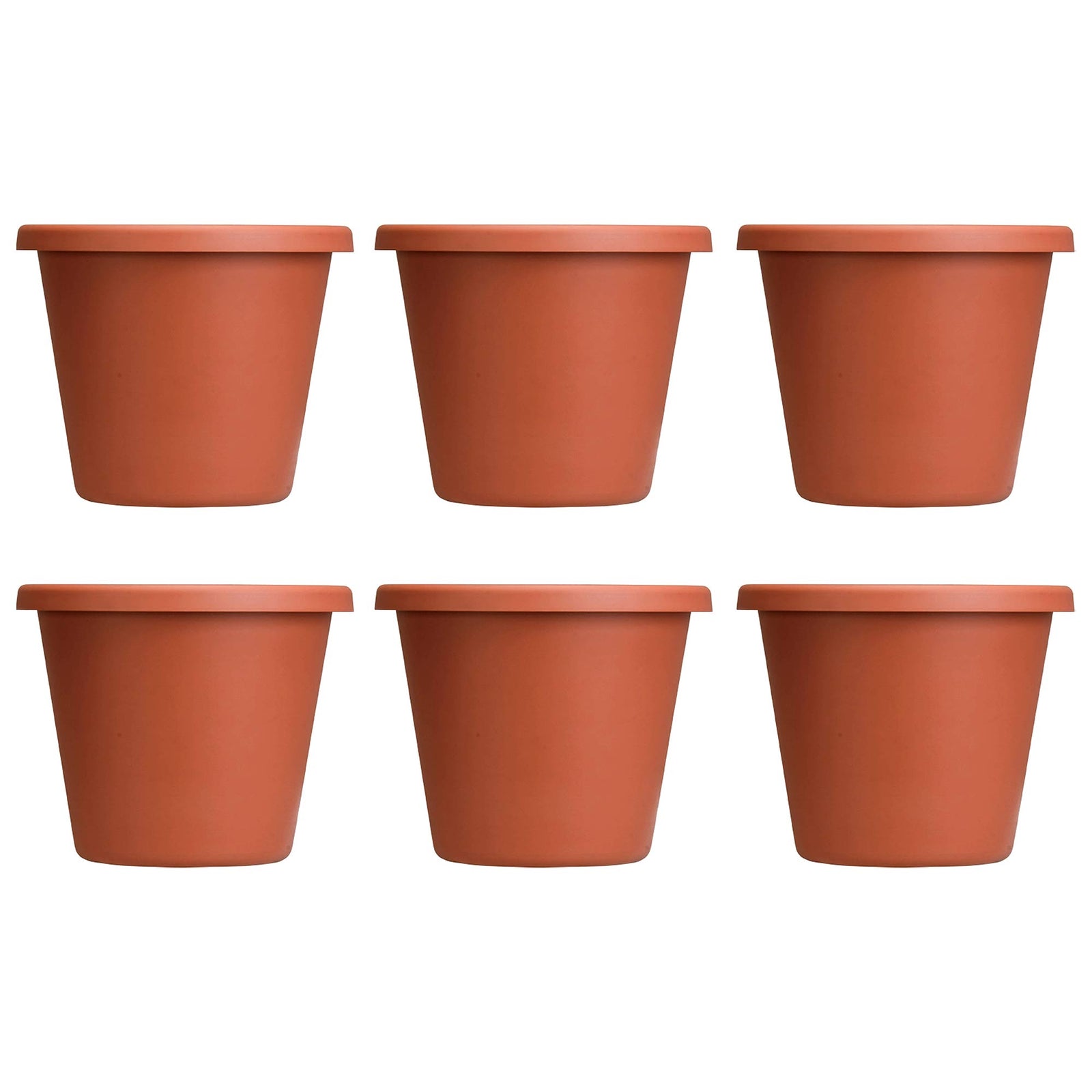 The HC Companies 12 In Plastic Classic Flower Pot Planter, Terra Cotta (6 Pack) - VMInnovations