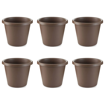 The HC Companies 12 Inch Indoor or Outdoor Classic Flower Pot Planter (6 Pack)