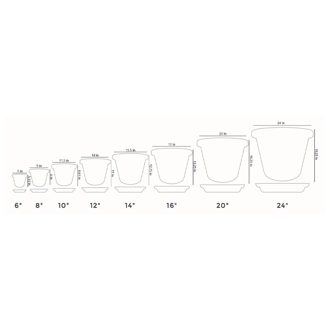 The HC Companies 14 Inch Indoor or Outdoor Classic Flower Pot Planter (12 Pack)