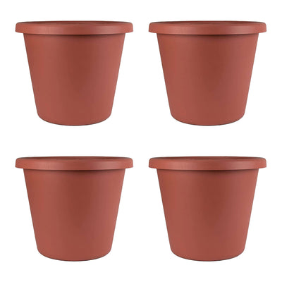 The HC Companies 14 Inch Plastic Indoor Outdoor Classic Pot Planter (4 Pack)