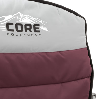 CORE Padded Hard Arm Chair w/ Storage Pockets & Carry Bag, 300lb Capacity, Wine - VMInnovations