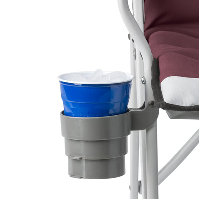CORE Padded Hard Arm Chair w/ Storage Pockets & Carry Bag, 300lb Capacity, Wine - VMInnovations