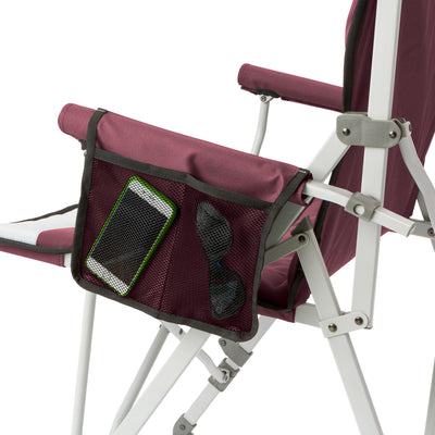 CORE Padded Hard Arm Chair w/ Storage Pockets & Carry Bag, 300lb Capacity, Wine - VMInnovations