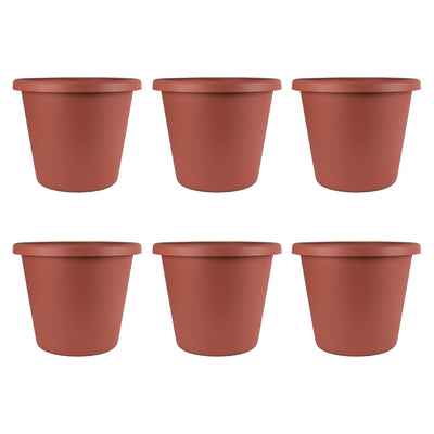 The HC Companies 14 Inch Plastic Indoor Outdoor Classic Pot Planter (6 Pack)