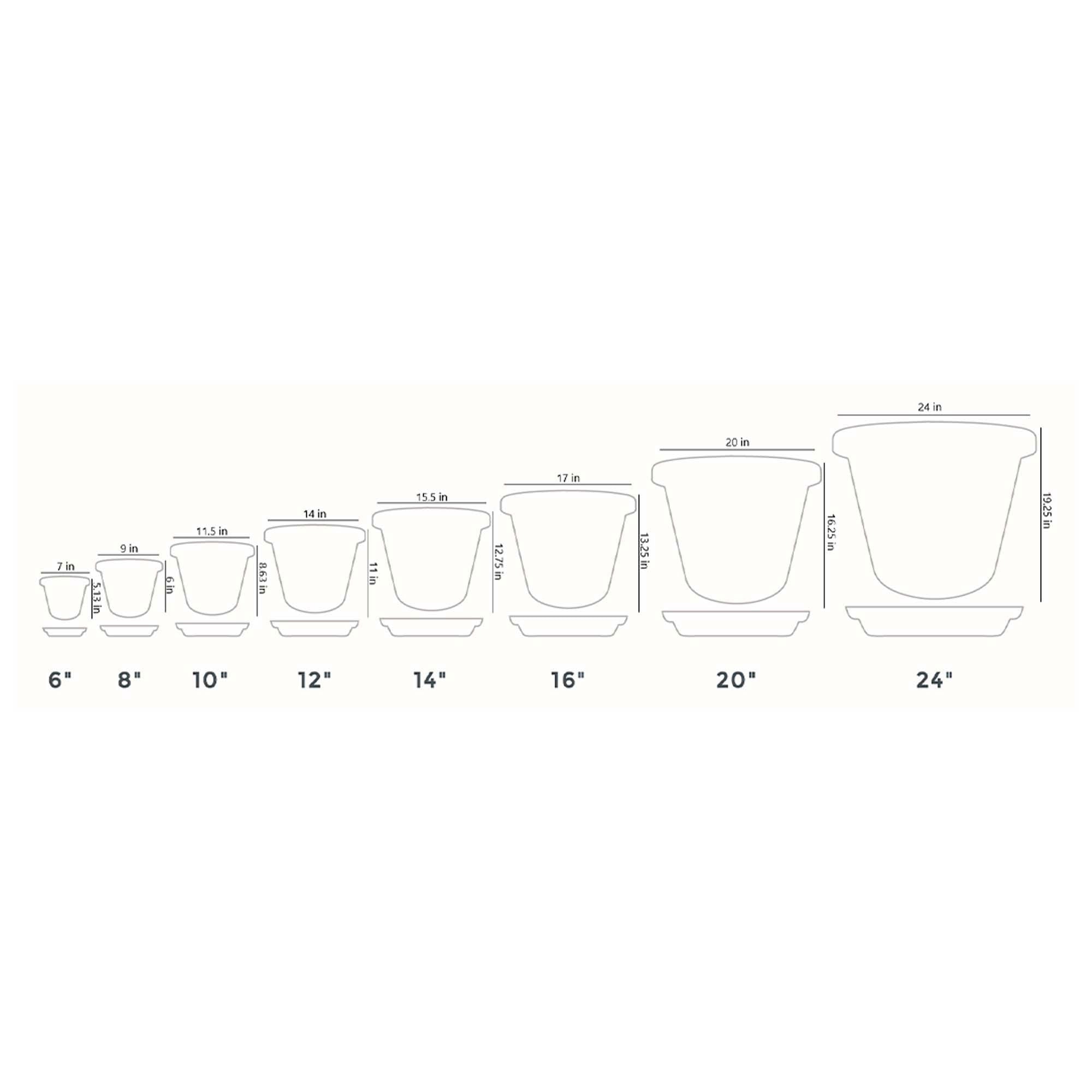 The HC Companies 24 Inch Indoor/Outdoor Classic Flower Pot Planter (6 Pack) - VMInnovations