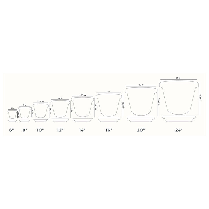 The HC Companies 24 Inch Indoor/Outdoor Classic Flower Pot Planter (6 Pack)