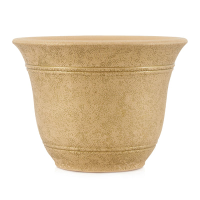 HC Companies Sierra 10 Inch Round Garden Planter Pot, Arizona Sand (2 Pack) - VMInnovations