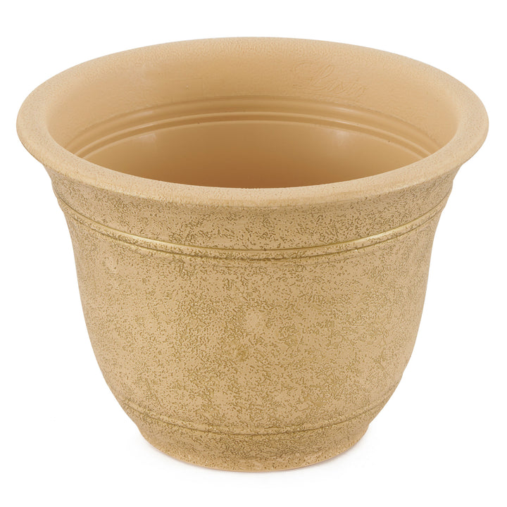 HC Companies Sierra 10 Inch Round Garden Planter Pot, Arizona Sand (2 Pack)