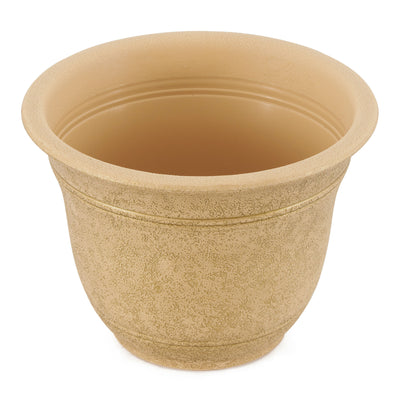HC Companies Sierra 10 Inch Round Garden Planter Pot, Arizona Sand (2 Pack) - VMInnovations