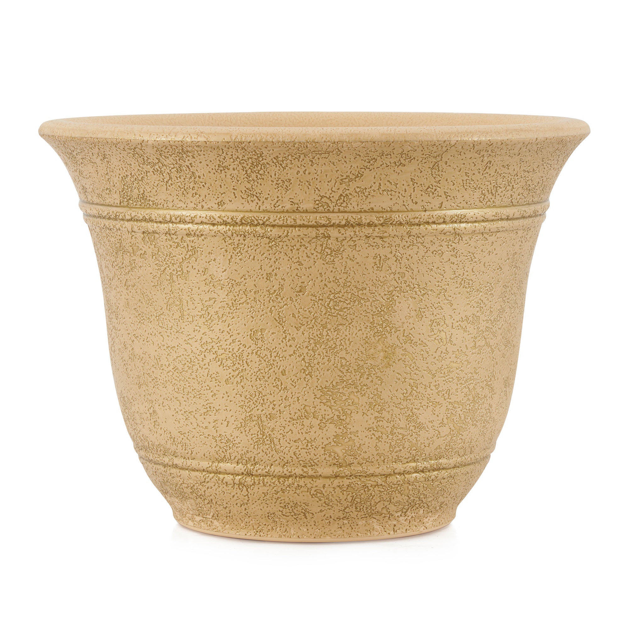 HC Companies Sierra 10 Inch Round Garden Planter Pot, Arizona Sand (4 Pack) - VMInnovations