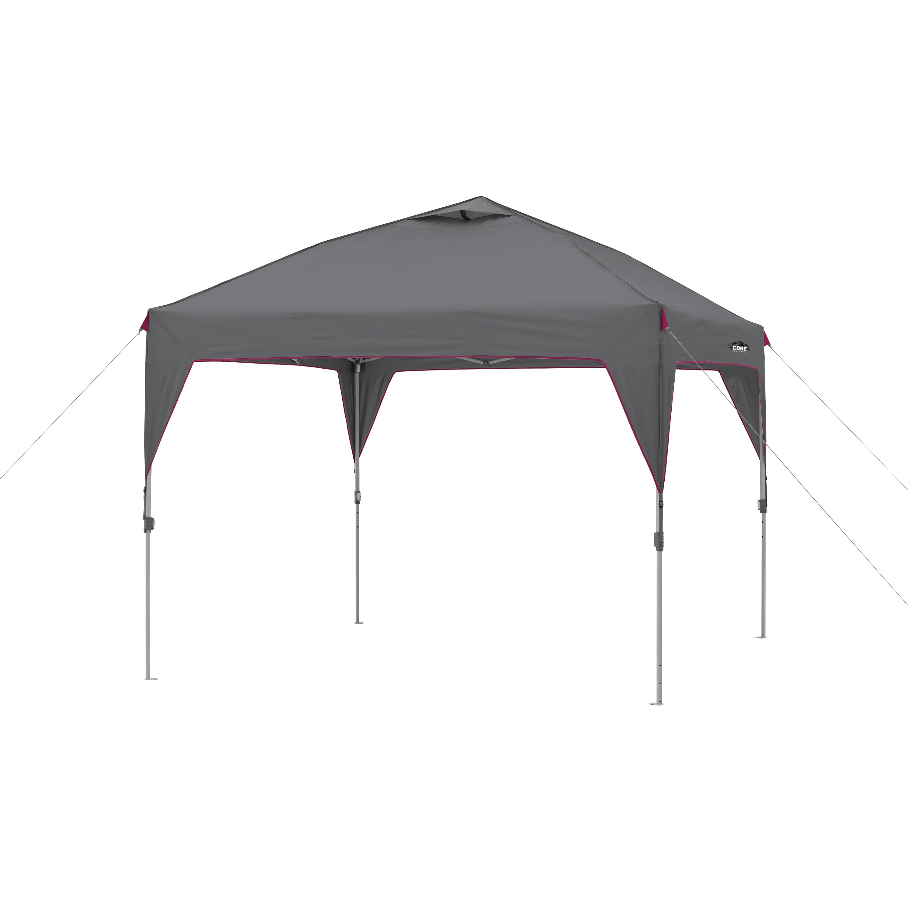 CORE Instant Canopy 10x10 Ft Outdoor Shade Canopy Shelter Tent, Gray (2 Pack)
