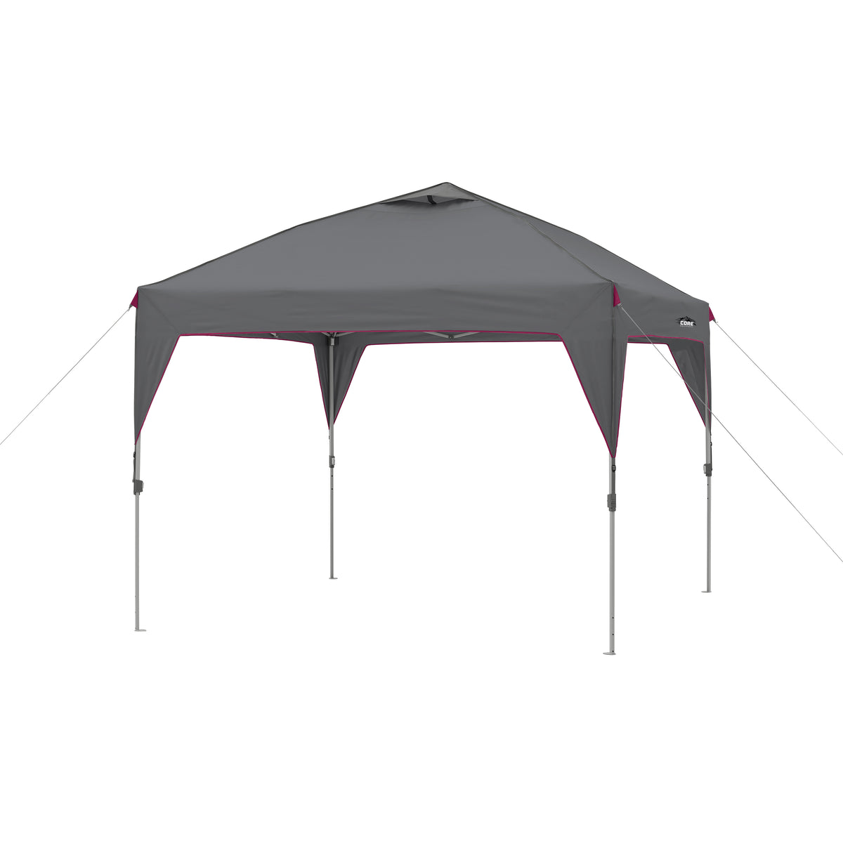 CORE Instant Canopy 10x10 Ft Outdoor Shade Canopy Shelter Tent, Gray (2 Pack)