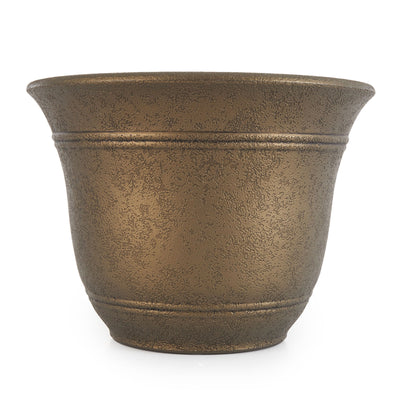 HC Companies Sierra 10 Inch Round Garden Planter Pot, Celtic Bronze (4 Pack)