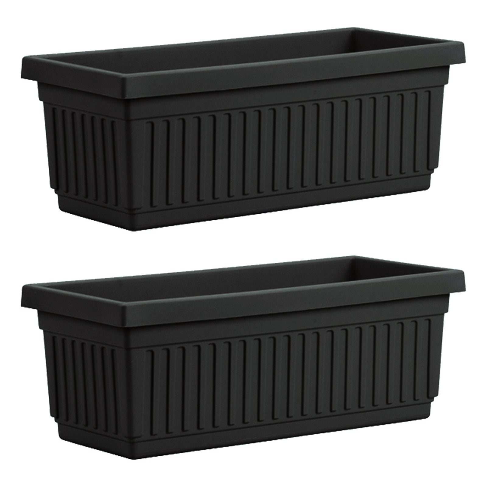 HC Companies 30 Inch Fluted Plastic Venetian Garden Flower Window Box (2 Pack) - VMInnovations