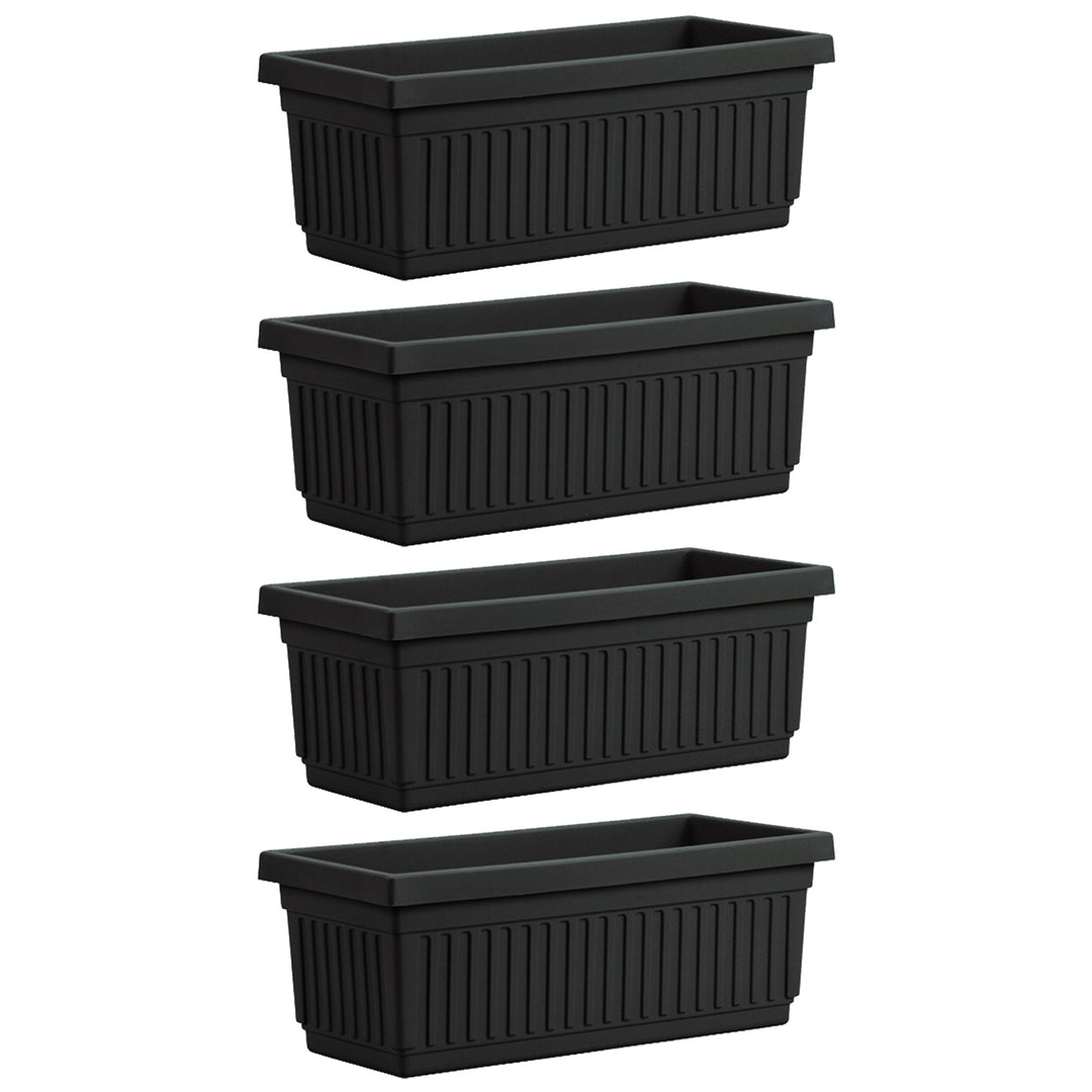 HC Companies 30 Inch Fluted Plastic Venetian Garden Flower Window Box (4 Pack)