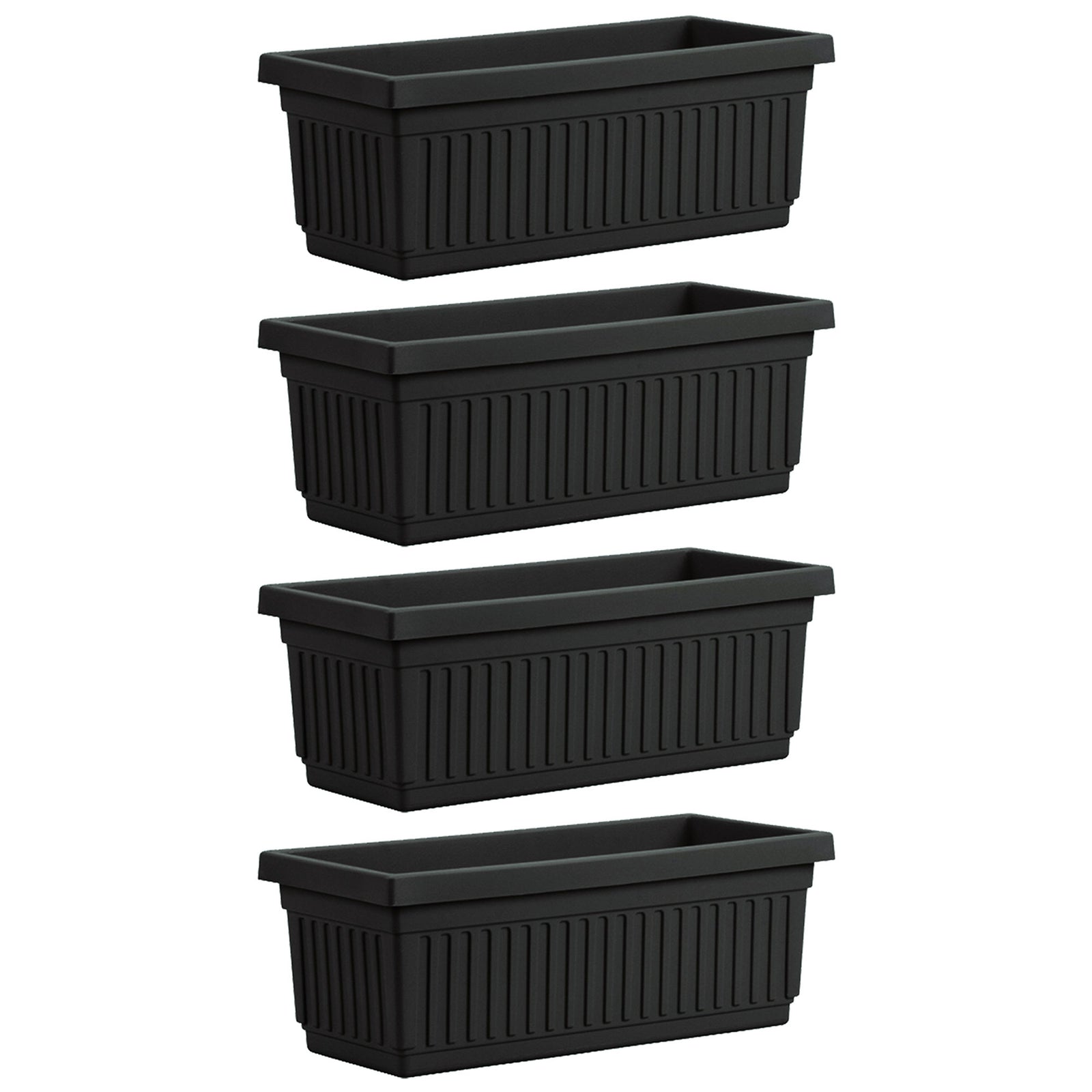HC Companies 30 Inch Fluted Plastic Venetian Garden Flower Window Box (4 Pack) - VMInnovations