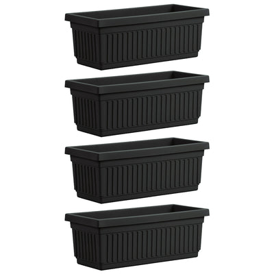 HC Companies 30 Inch Fluted Plastic Venetian Garden Flower Window Box (4 Pack) - VMInnovations