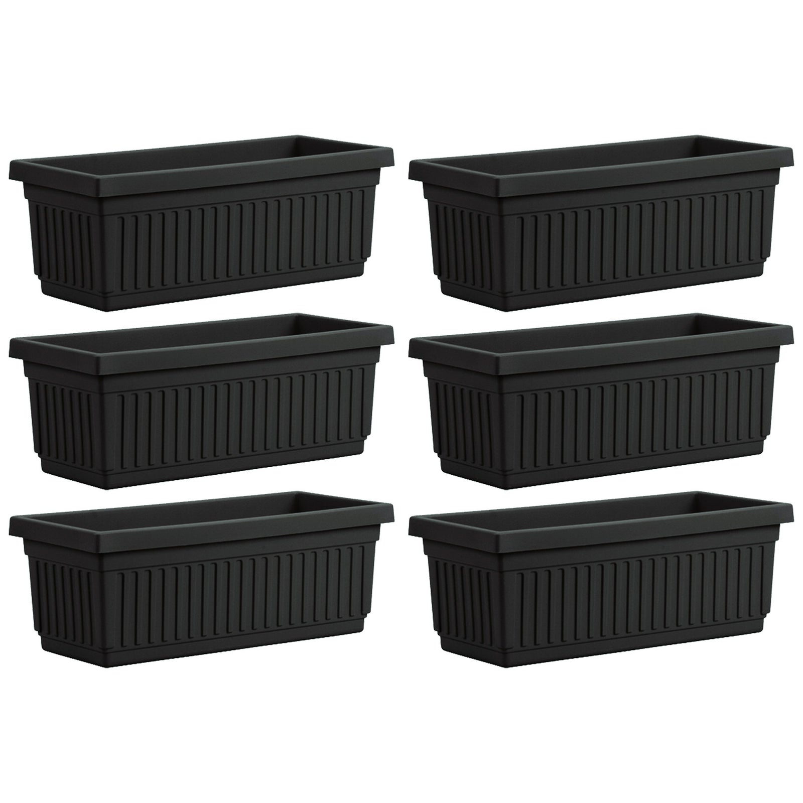 HC Companies 30 Inch Fluted Plastic Venetian Garden Flower Window Box (6 Pack) - VMInnovations