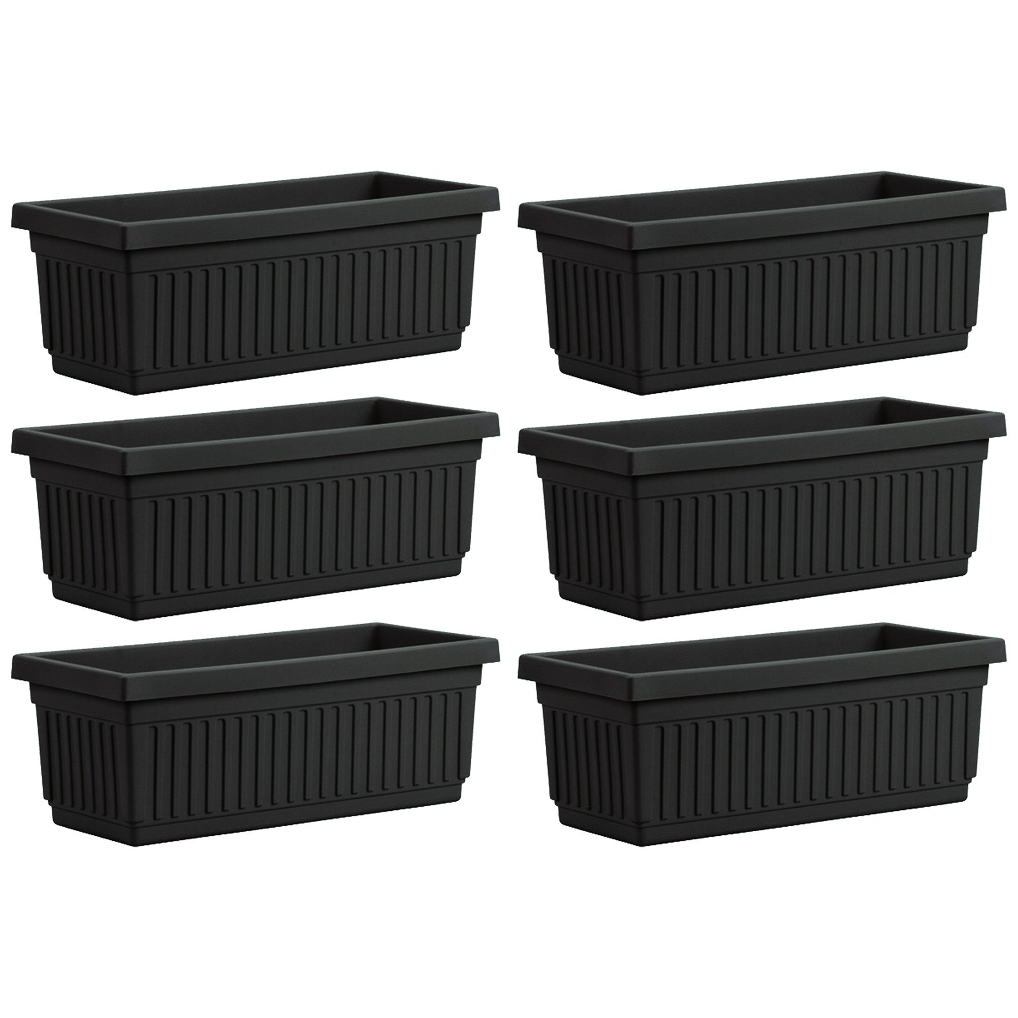 HC Companies 30 Inch Fluted Plastic Venetian Garden Flower Window Box (6 Pack) - VMInnovations