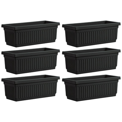 HC Companies 30 Inch Fluted Plastic Venetian Garden Flower Window Box (6 Pack) - VMInnovations