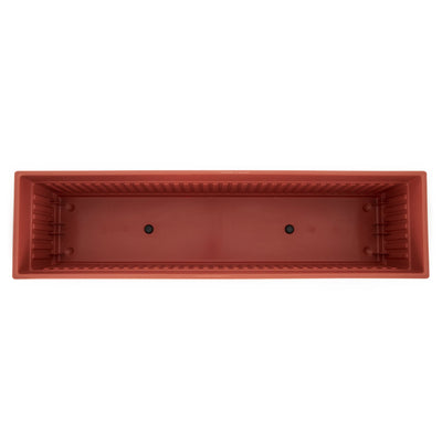 HC Companies 30 Inch Fluted Venetian Garden Flower Window Box, Clay (2 Pack) - VMInnovations
