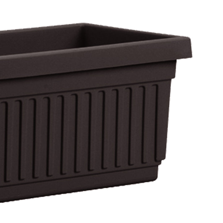 HC Companies 24 Inch Fluted Venetian Garden Flower Window Box, Black (2 Pack)