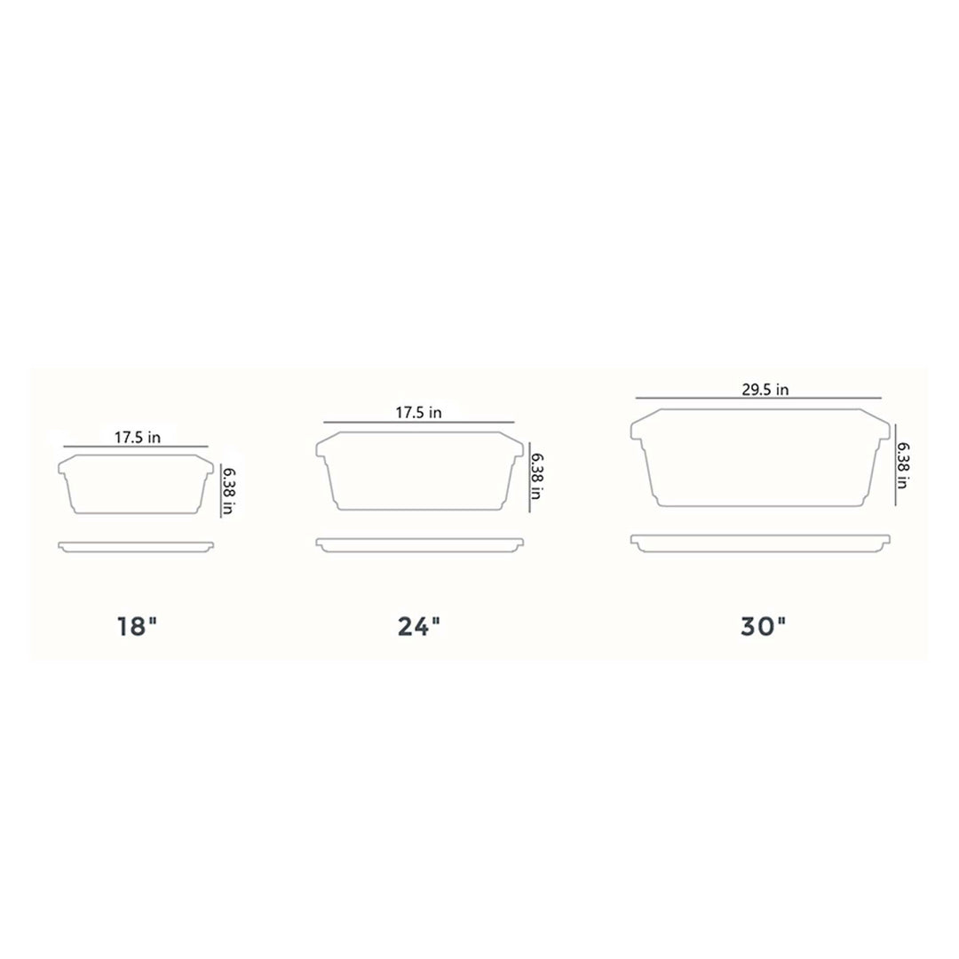 HC Companies Farmhouse Venetian 18 Inch Rectangular Flower Box Saucer (4 Pack)