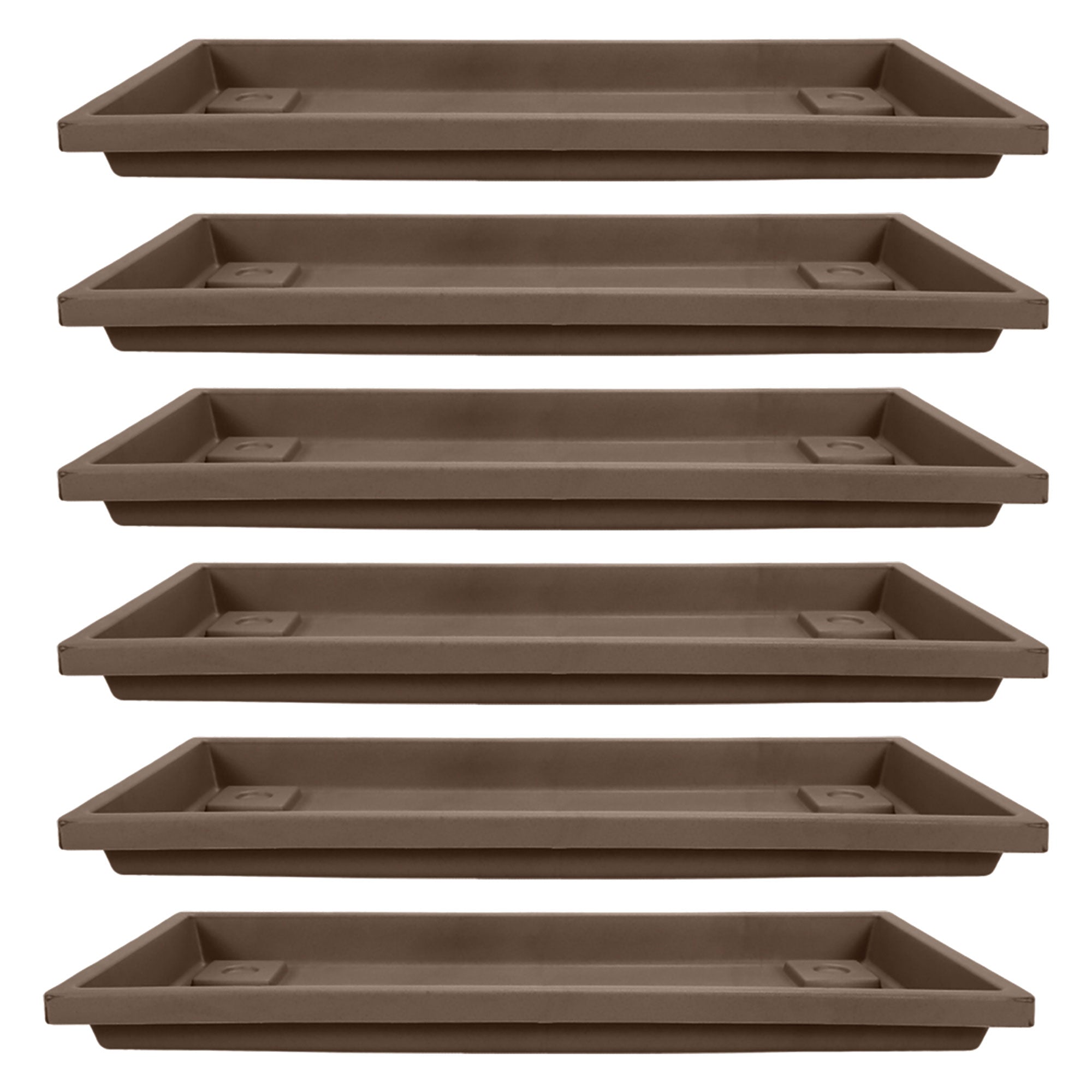 HC Companies Farmhouse Venetian 18 Inch Rectangular Flower Box Saucer (6 Pack)