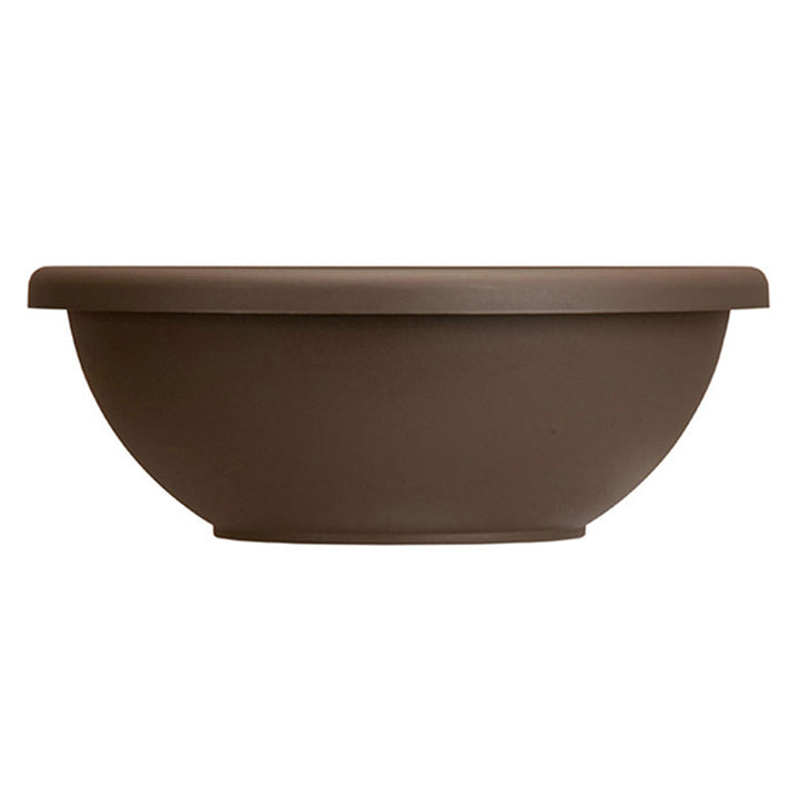 The HC Companies 18 Inch Bowl Planter with with Drainage, Chocolate (2 Pack)