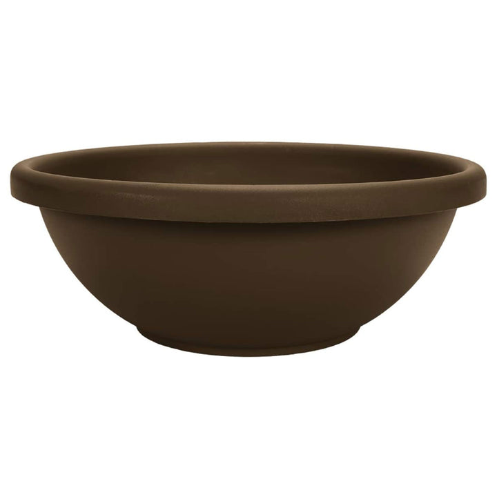 The HC Companies 18 Inch Bowl Planter with with Drainage, Chocolate (4 Pack)