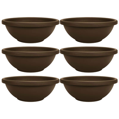 The HC Companies 18 Inch Bowl Planter with with Drainage, Chocolate (6 Pack)