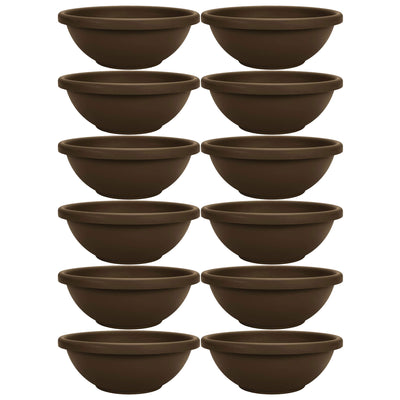 The HC Companies 18 Inch Bowl Planter with with Drainage, Chocolate (12 Pack)