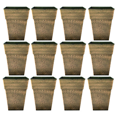 The HC Companies Avino 16” Square Flower Planter Pot, Celtic Bronze (12 Pack)
