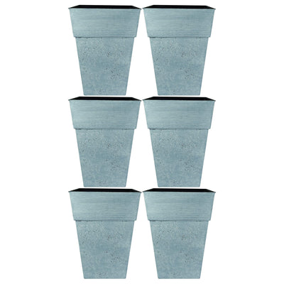 The HC Companies Avino 13 In Square Flower Planter Pot, Oxidized Black (6 Pack)