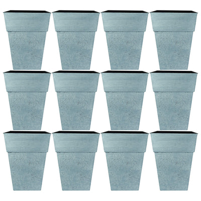 The HC Companies Avino 13 In Square Flower Planter Pot, Oxidized Black (12 Pack)