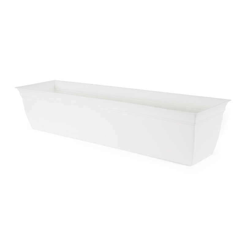 The HC Companies 30 Inch Window Flower Box with Removable Saucer, White (2 Pack)