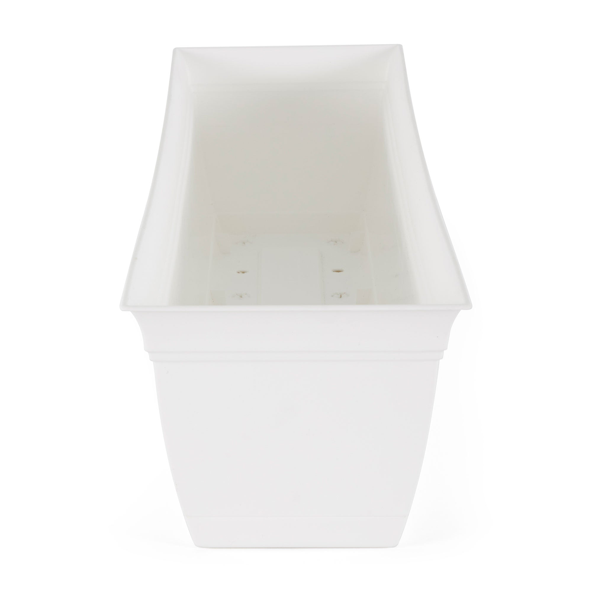 The HC Companies 30 Inch Window Flower Box with Removable Saucer, White (2 Pack) - VMInnovations