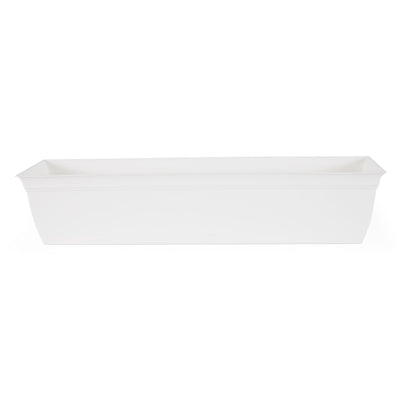 The HC Companies 30 Inch Window Flower Box with Removable Saucer, White (4 Pack) - VMInnovations