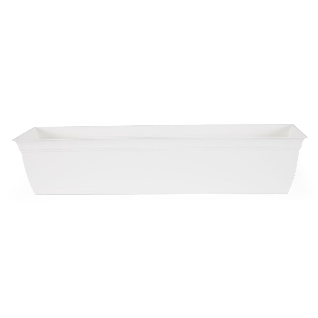 The HC Companies 30 Inch Window Flower Box with Removable Saucer, White (6 Pack)