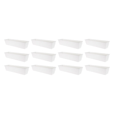 The HC Companies 30 Inch Window Flower Box w/Removable Saucer, White (12 Pack) - VMInnovations