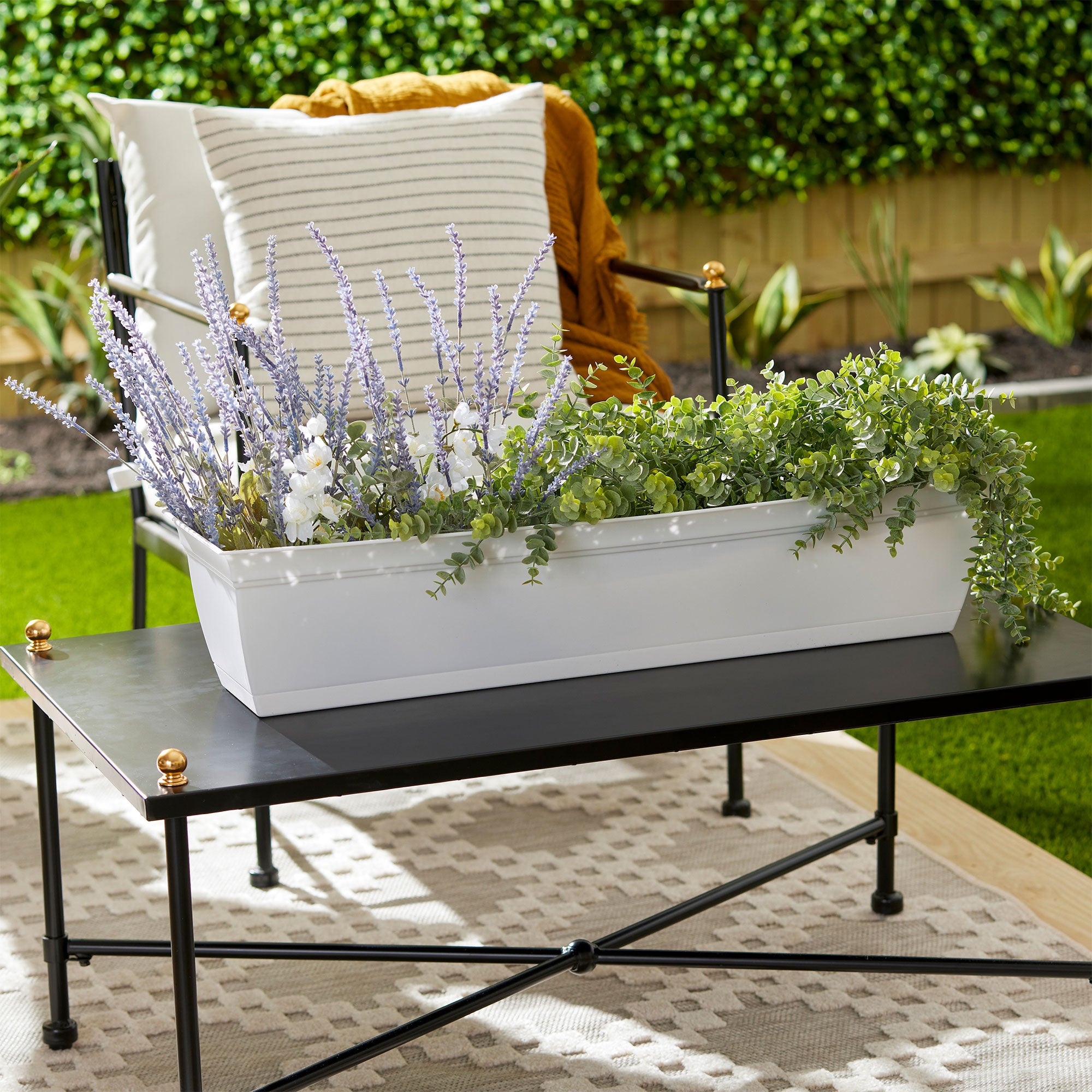 The HC Companies 30 Inch Window Flower Box w/Removable Saucer, White (12 Pack) - VMInnovations