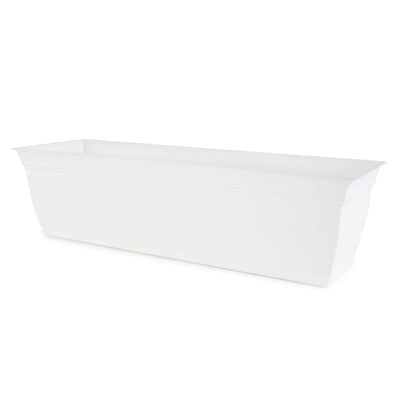 The HC Companies 24 Inch Window Flower Box with Removable Saucer, White (6 Pack) - VMInnovations